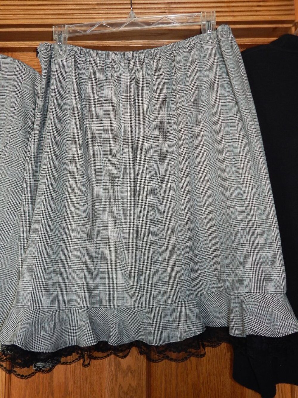 Plus Size Women's 20W DANNY & NICOLE Black White Plaid Skirt Suit Set - Picture 5 of 7